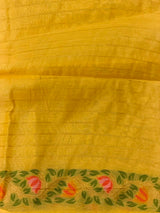 Yellow Chanderi silk cotton Jamdani woven saree- PBRJ24