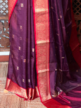 Maroon Semi banarasi silksaree -PFAZ13