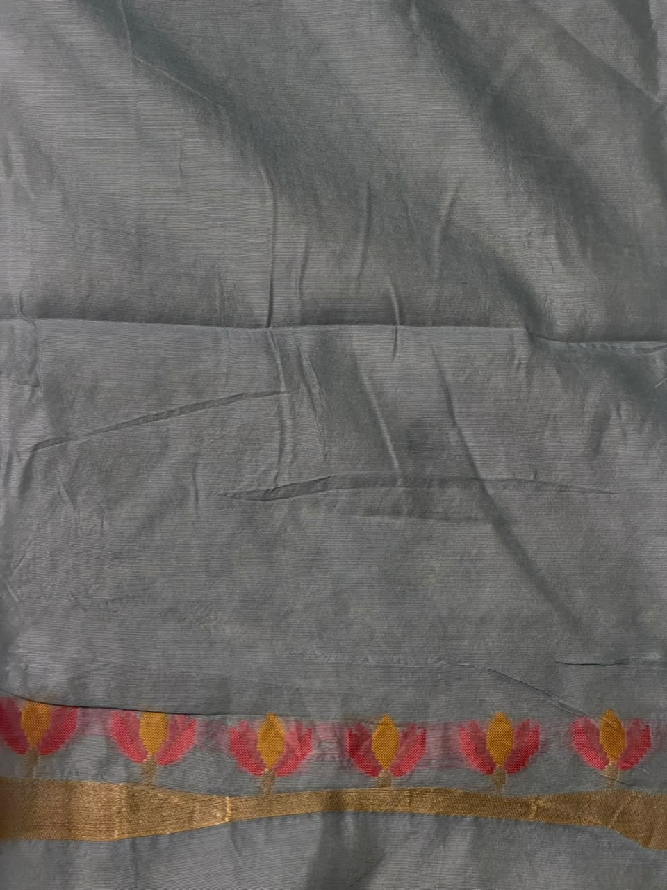 Grey Chanderi silk cotton Jamdani woven saree- PBRJ20