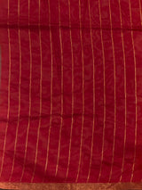 Red Chanderi silk cotton Jamdani woven saree- PBRJ34