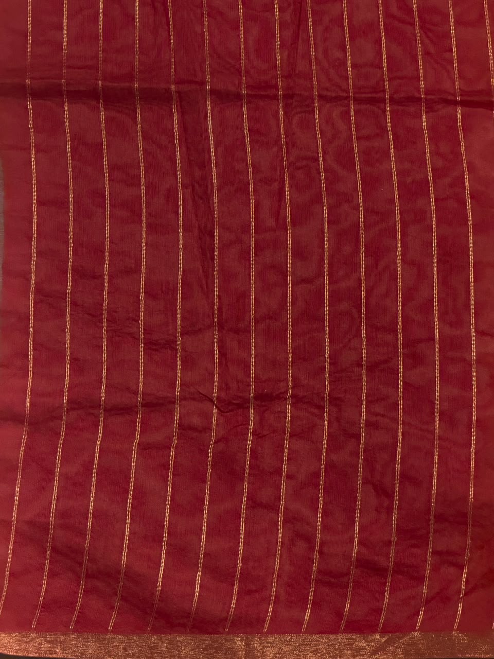 Red Chanderi silk cotton Jamdani woven saree- PBRJ34