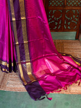 Magenta And purple Semi banarasi silksaree -PFAZ7