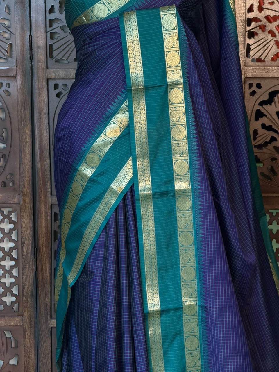 Blue Semi banarasi silksaree -PFAZ8