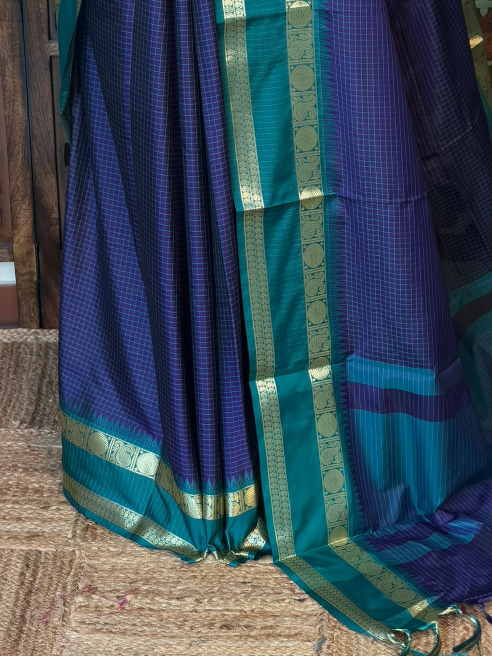 Blue Semi banarasi silksaree -PFAZ8