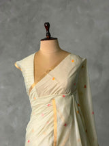 Sandal Chanderi silk cotton Jamdani woven saree- PBRJ25