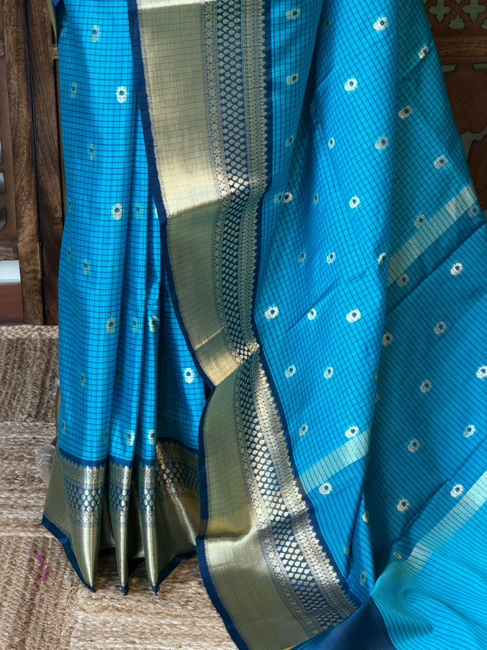 Blue Semi banarasi silksaree -PFAZ3