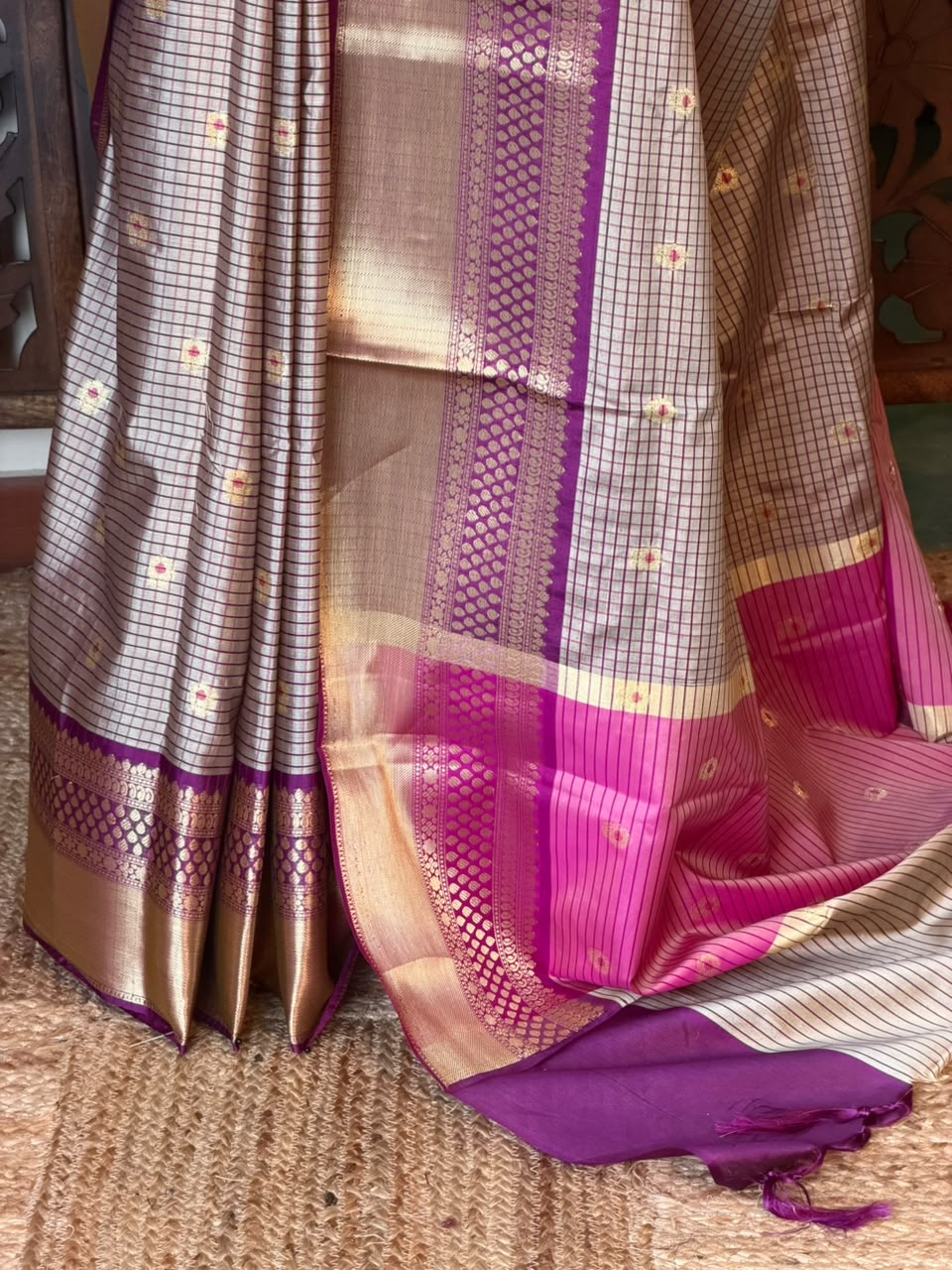 Nude Shade Semi banarasi silksaree -PFAZ4