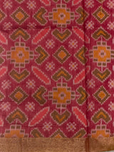 Peach Chanderi Silk cotton saree- PBR60JH