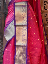 Pink and Violet Semi banarasi silksaree -PFAZ5