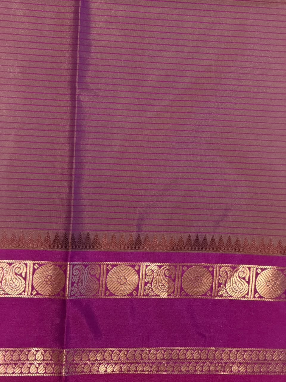 Mustard yellow and magenta Semi banarasi silksaree -PFAZ6