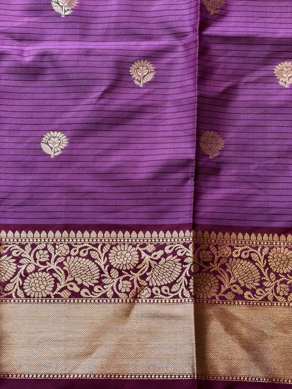 Dark lavender Semi banarasi silksaree -PFAZ12B