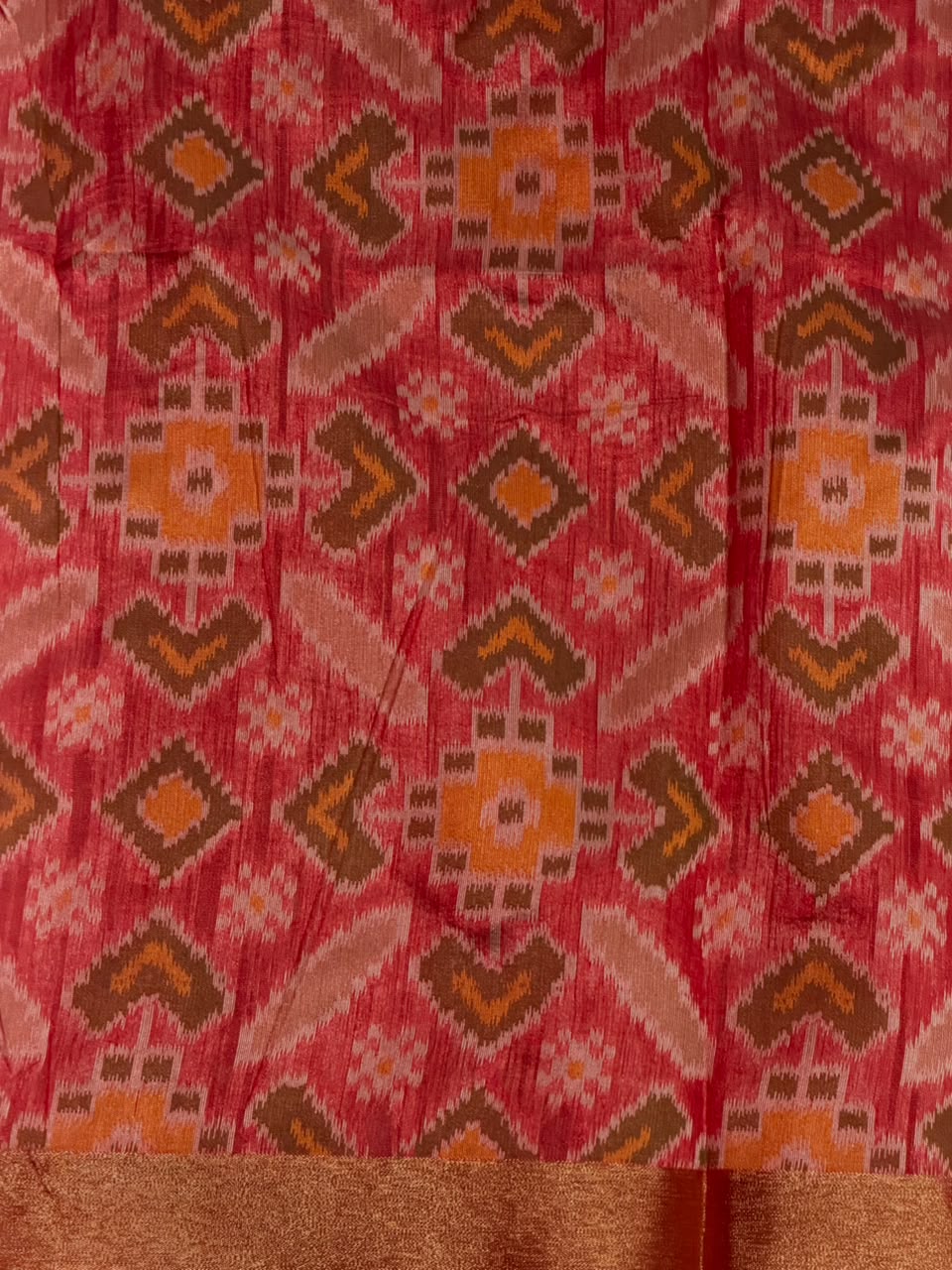 Sandal Chanderi Silk cotton saree- PBR60JE