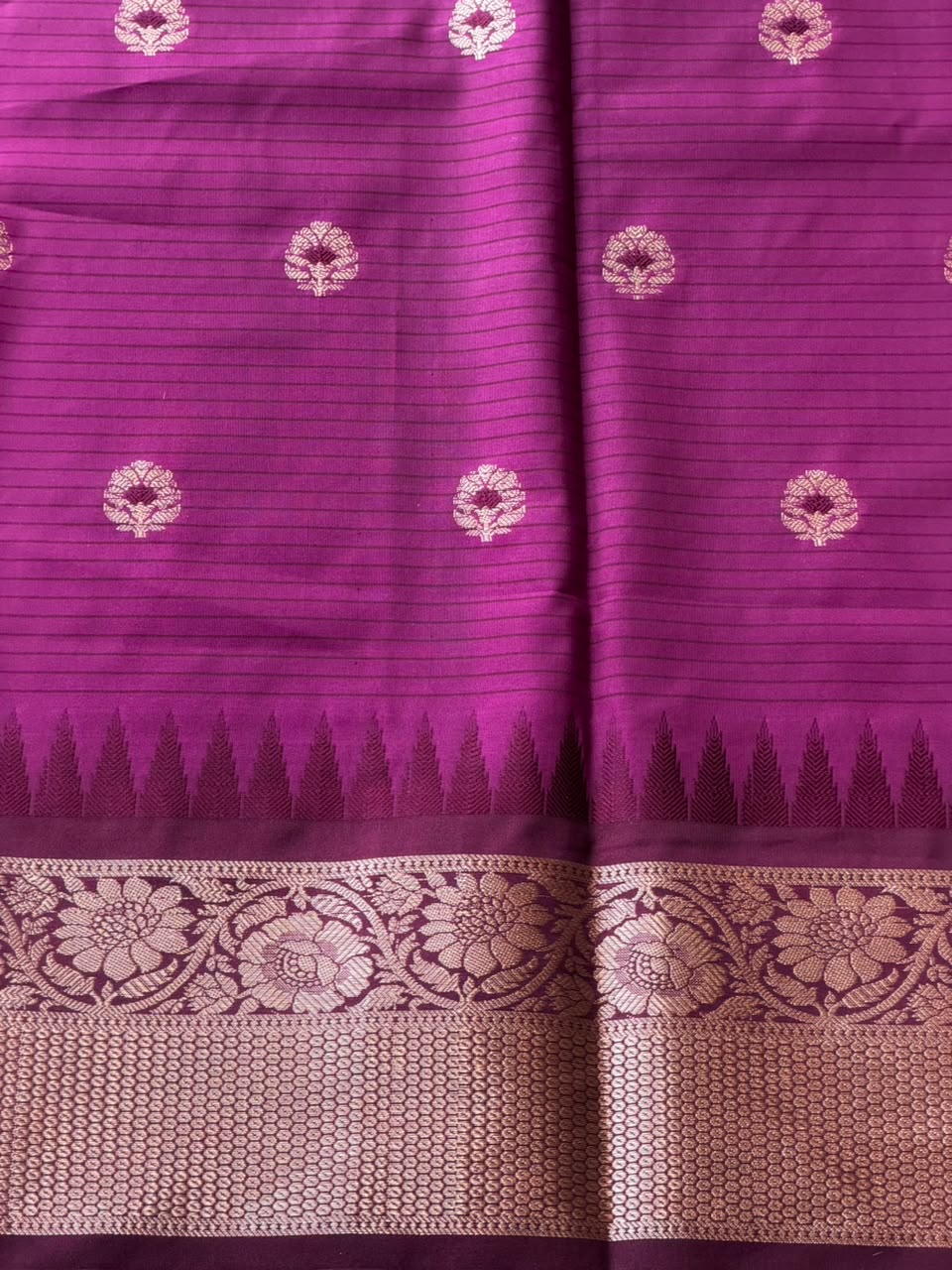 Magenta And purple Semi banarasi silksaree -PFAZ12C