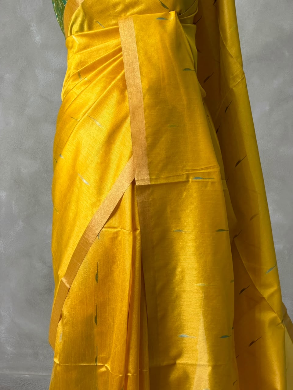 Yellow Chanderi Silk cotton saree- PBR60JD