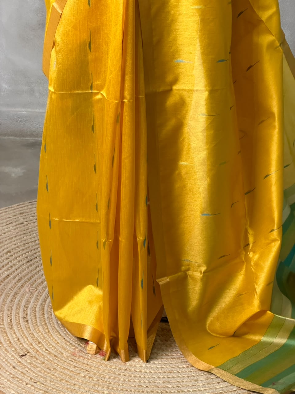 Yellow Chanderi Silk cotton saree- PBR60JD