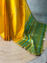 Yellow Chanderi Silk cotton saree- PBR60JD