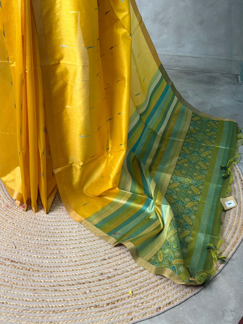Yellow Chanderi Silk cotton saree- PBR60JD