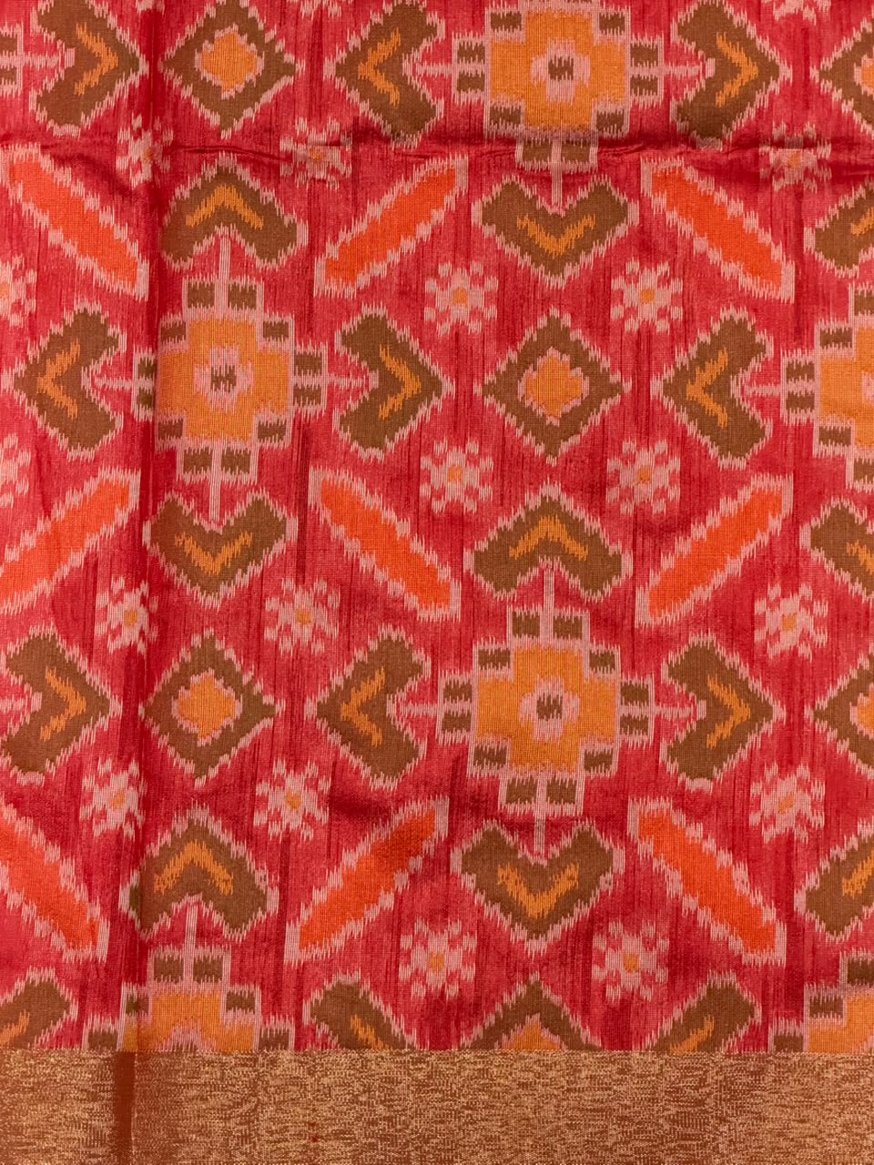 Orange Chanderi Silk cotton saree- PBR60JC