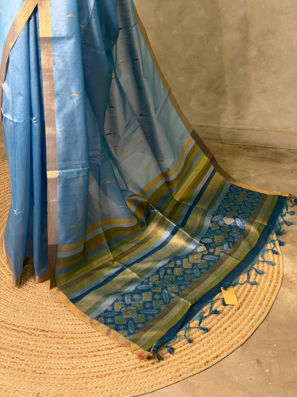 Yellow Chanderi Silk cotton saree- PBR60JA