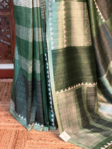 Fern Green tusser saree- PBR31T1
