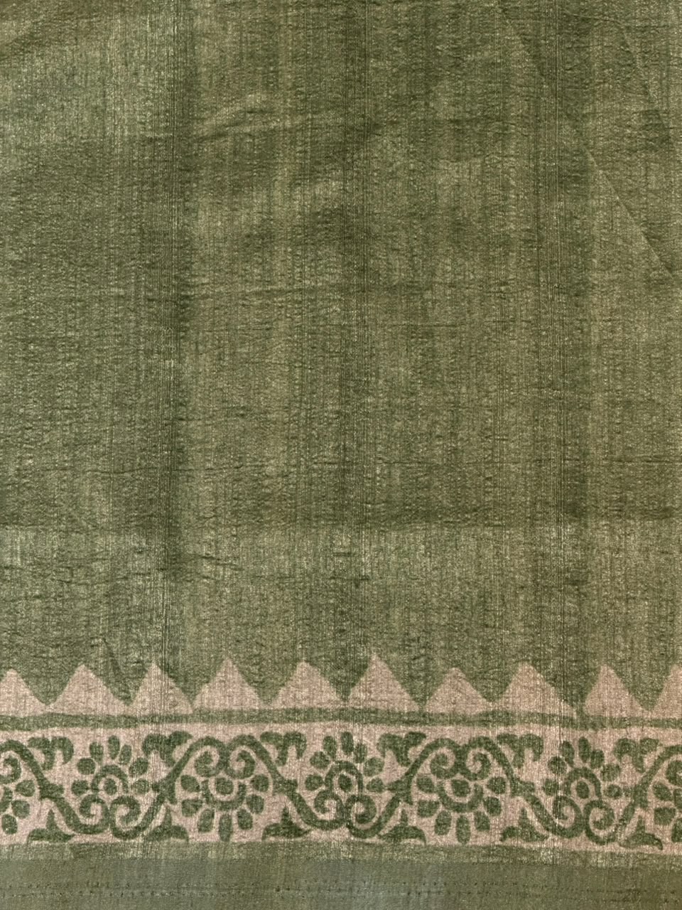 Fern Green tusser saree- PBR31T1