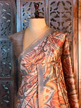 Chicku Shade tusser saree- PBR31T2D