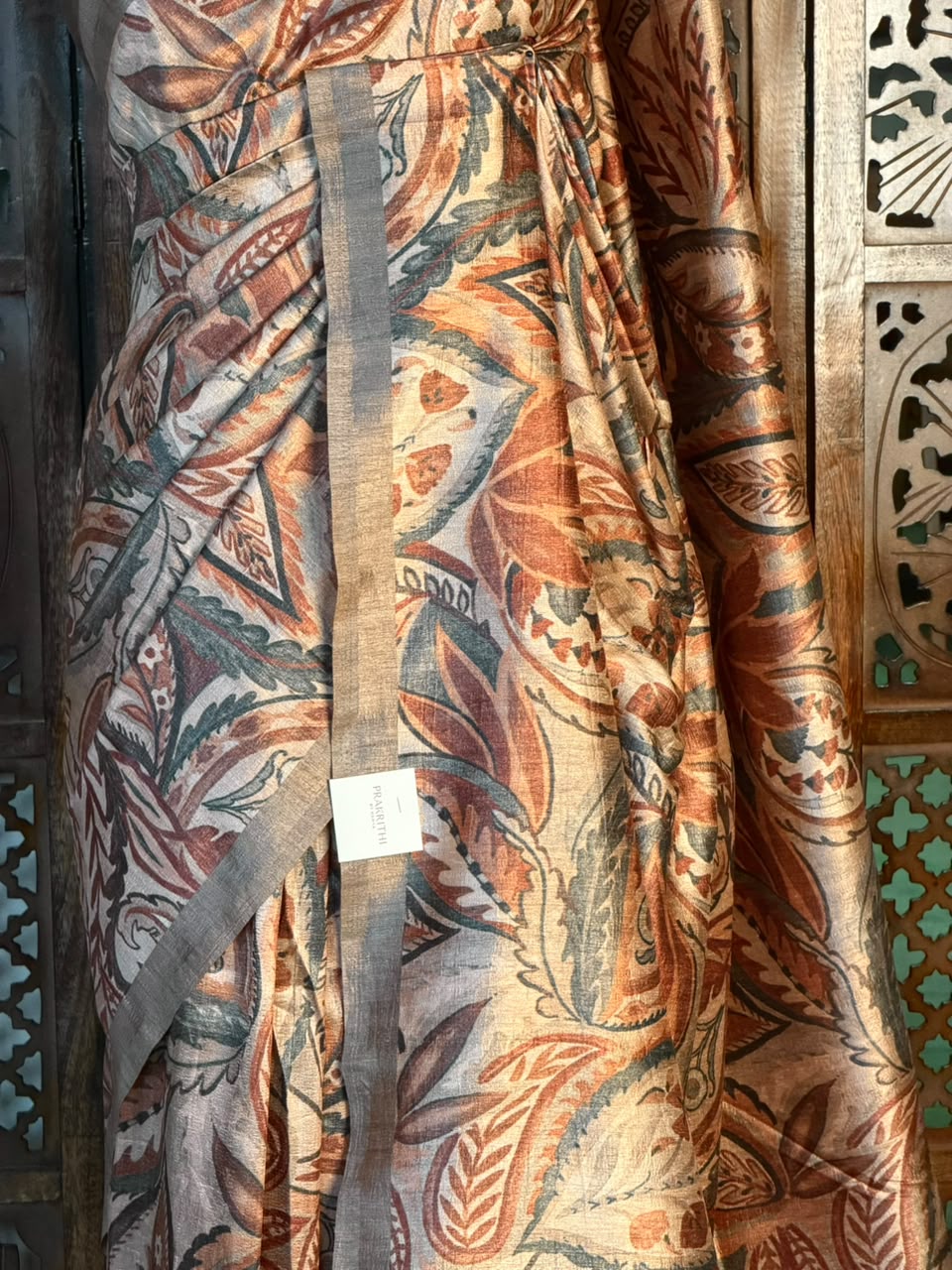 Chicku Shade tusser saree- PBR31T2D