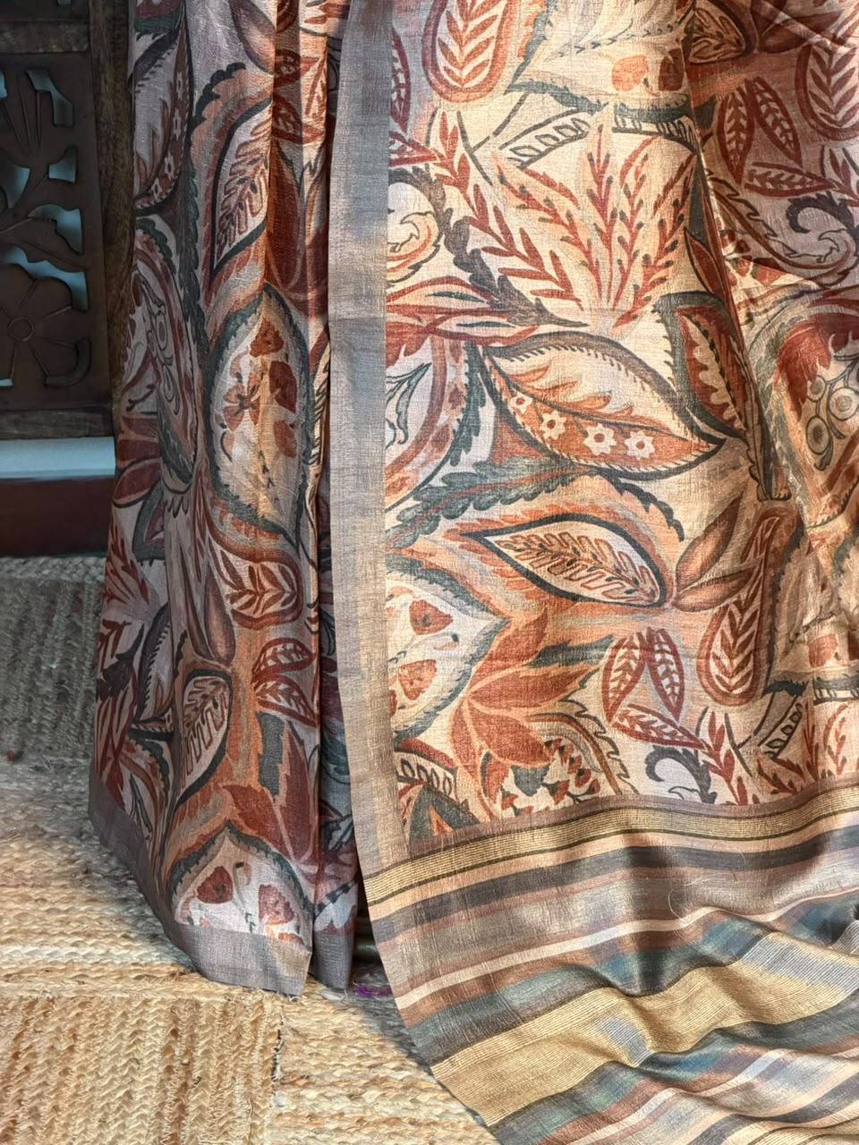 Chicku Shade tusser saree- PBR31T2D