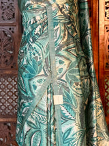 Aqua Blue tusser saree- PBR31T2C
