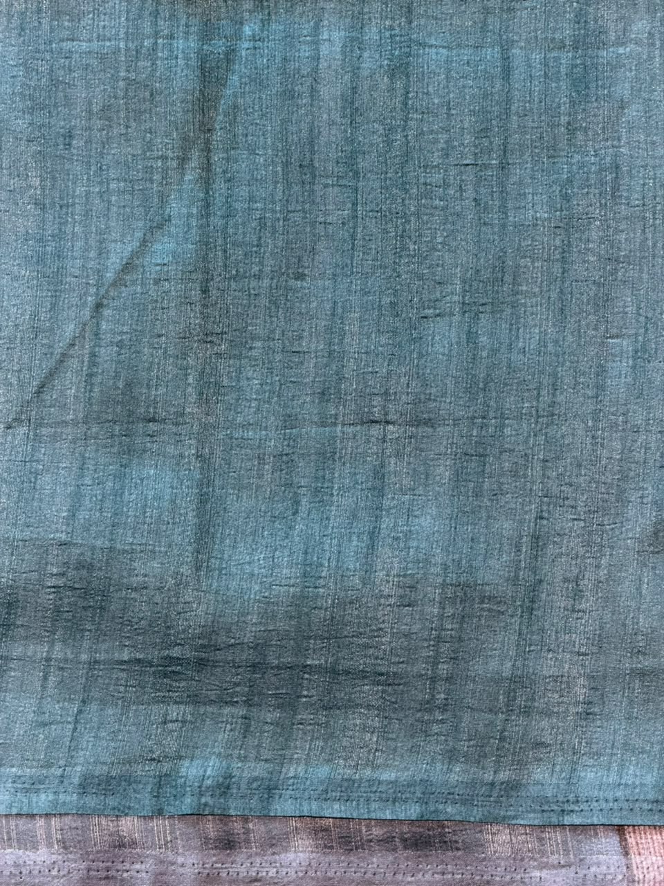 Aqua Blue tusser saree- PBR31T2C