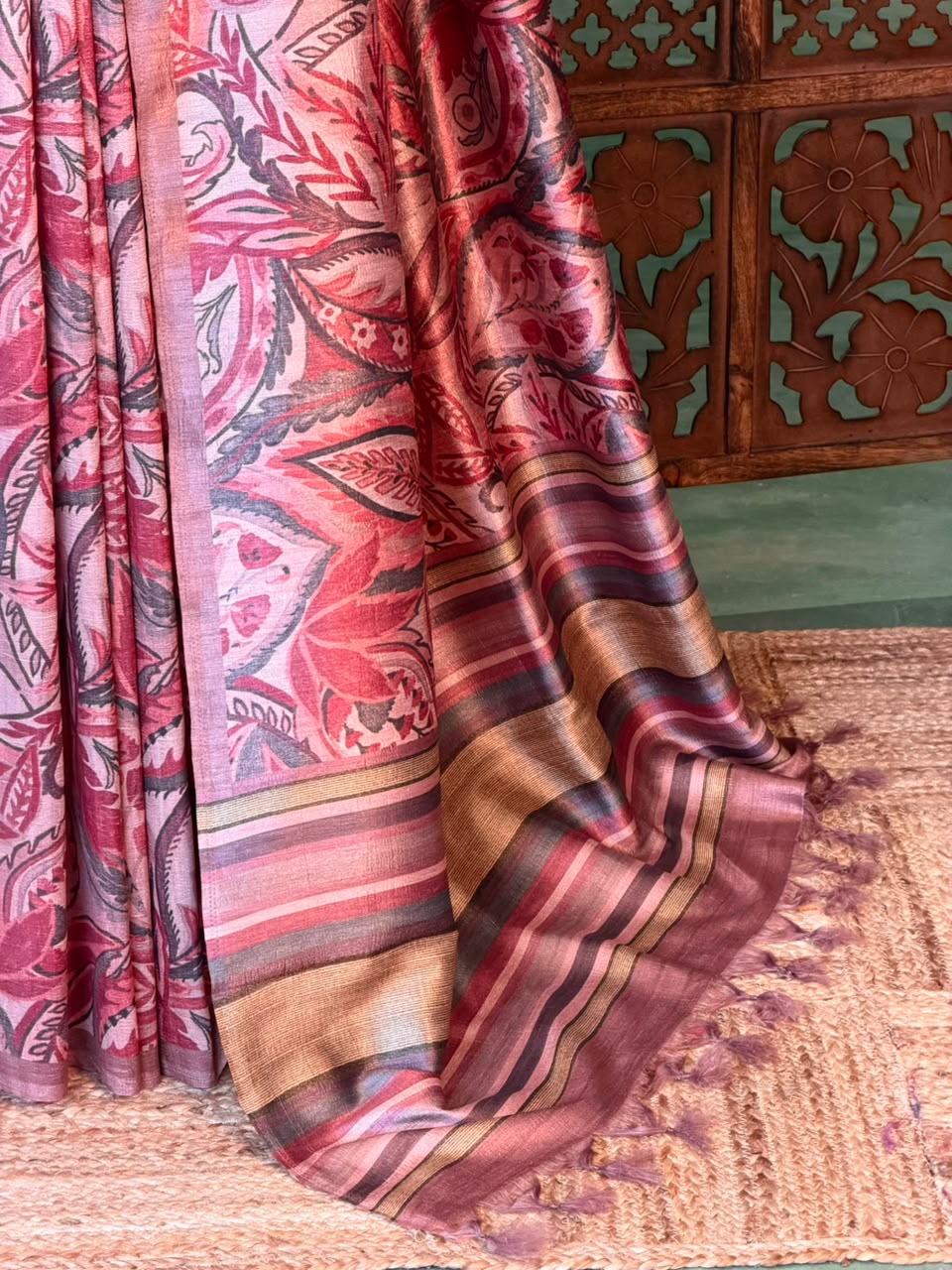 Mauve Shade tusser saree- PBR31T2B