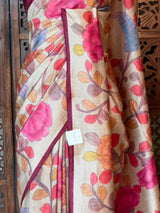 Sandal and Maroon Tusser saree- PBR31T2E