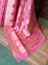 Pink Banarasi khaddi Georgette Saree - PBRH