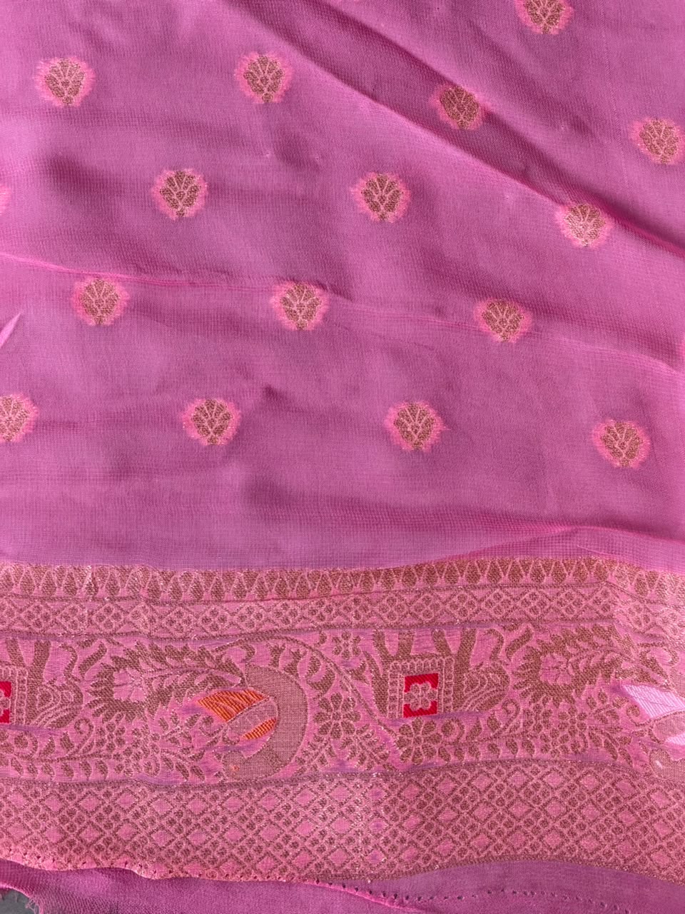 Pink Banarasi khaddi Georgette Saree - PBRH