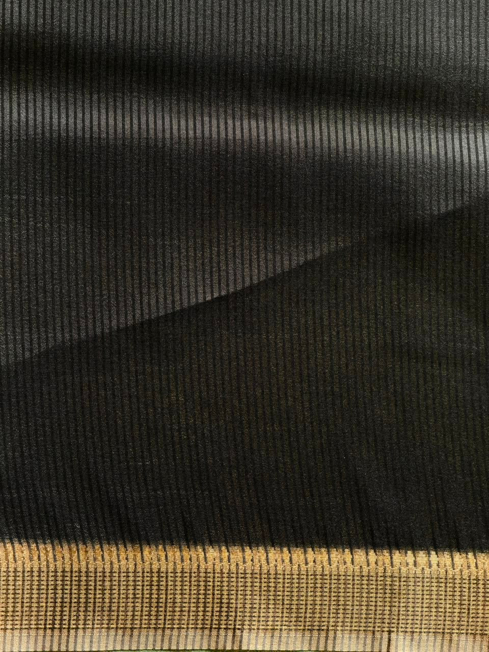 Black Tusser silk saree- PBR31T3