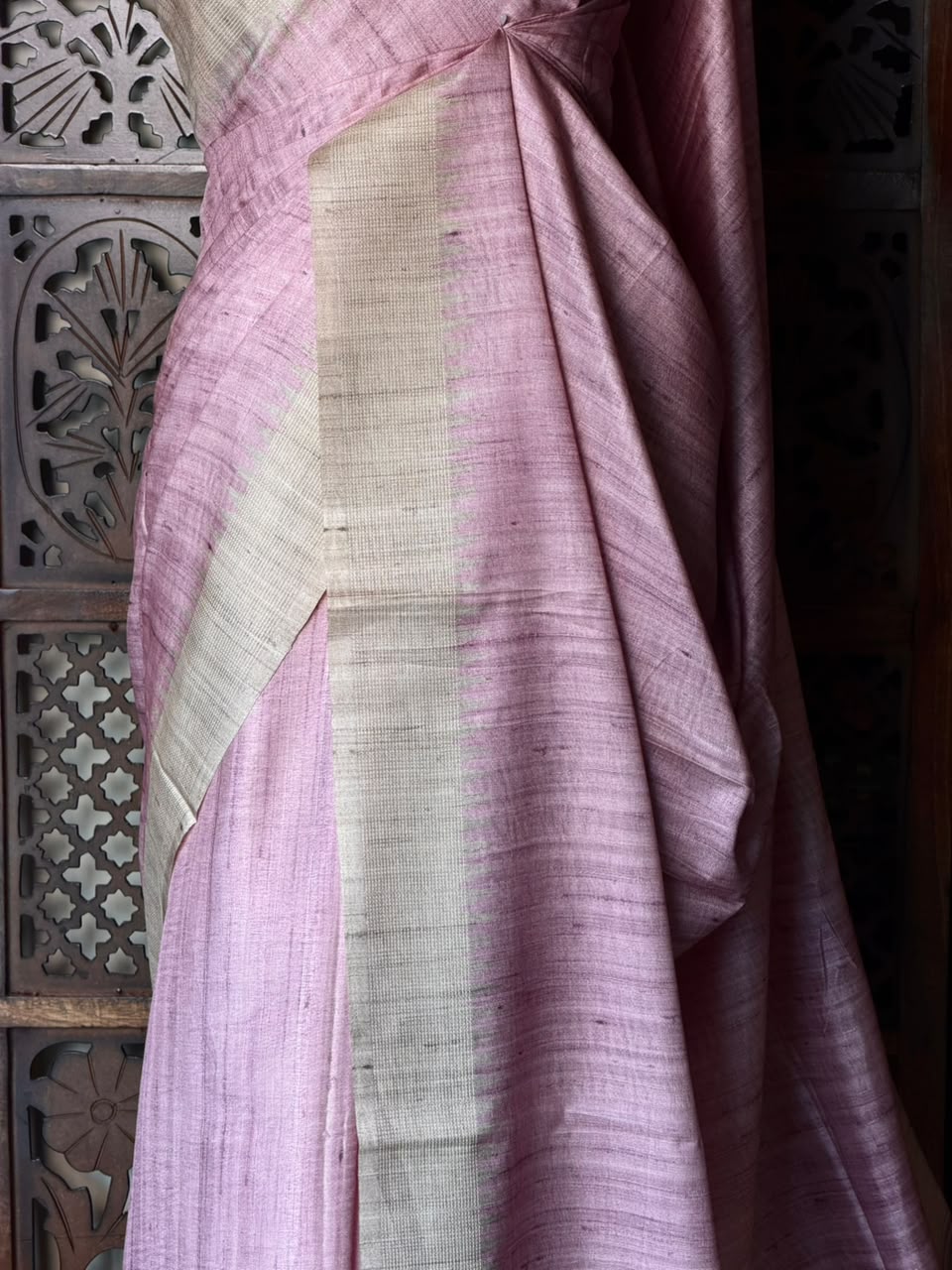 Lavender Tusser Silk saree- PBR31T4F