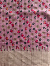 Lavender Tusser Silk saree- PBR31T4F