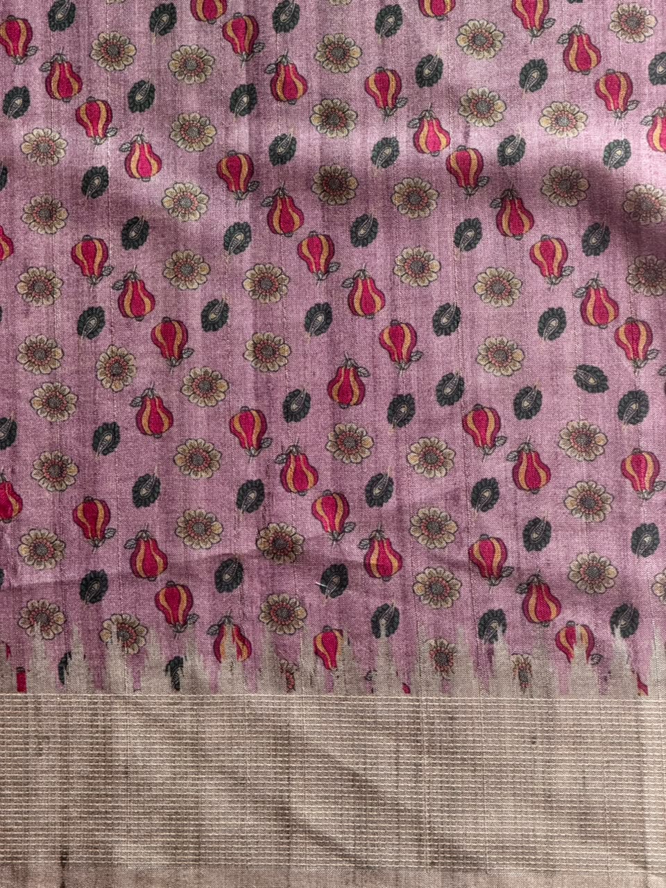 Lavender Tusser Silk saree- PBR31T4F