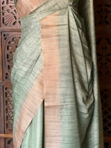Pastal green Tusser saree- PBR31T4D