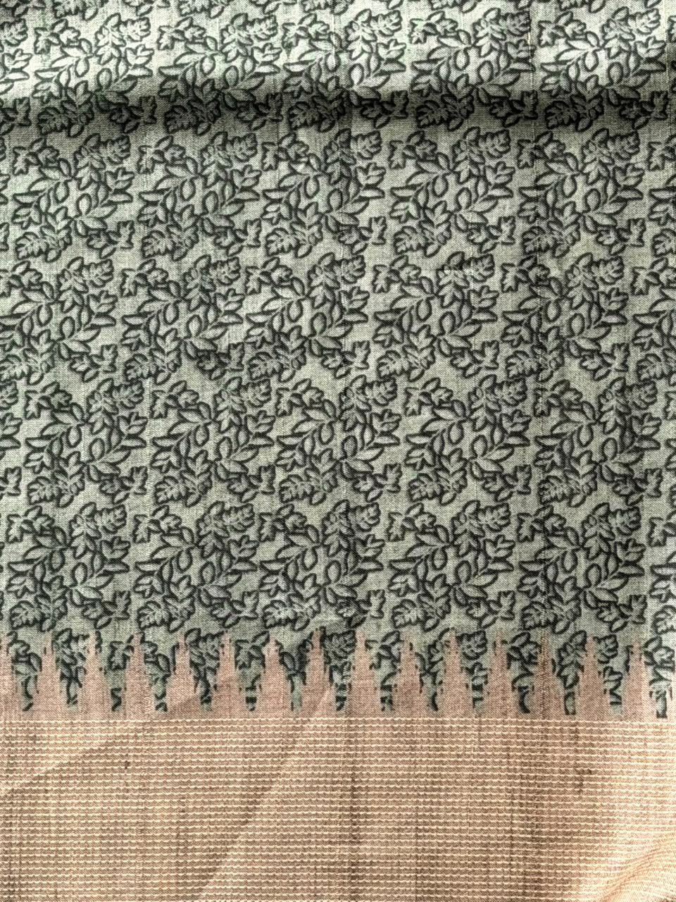 Pastal green Tusser saree- PBR31T4D