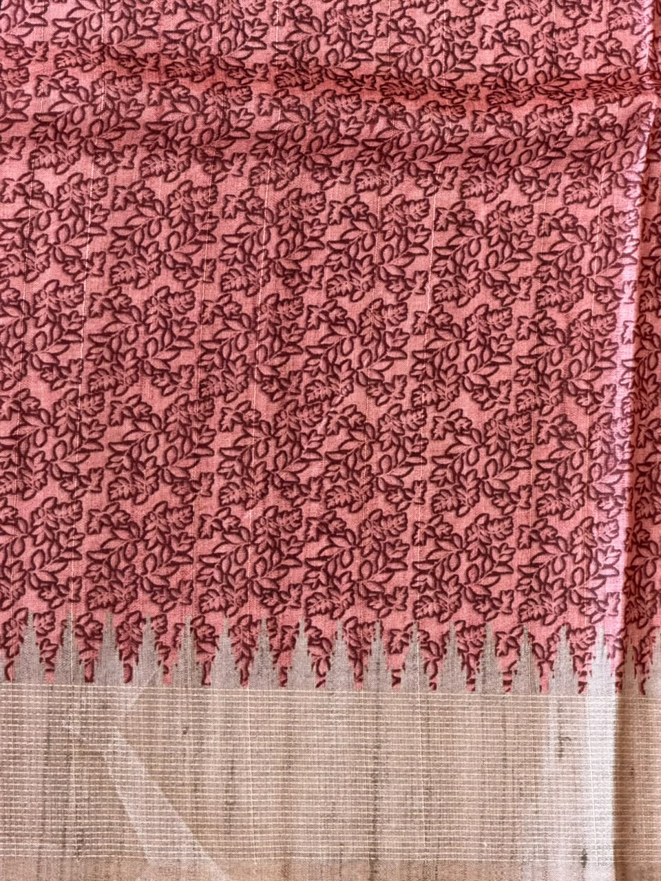 Peach Tusser saree- PBR31T4C