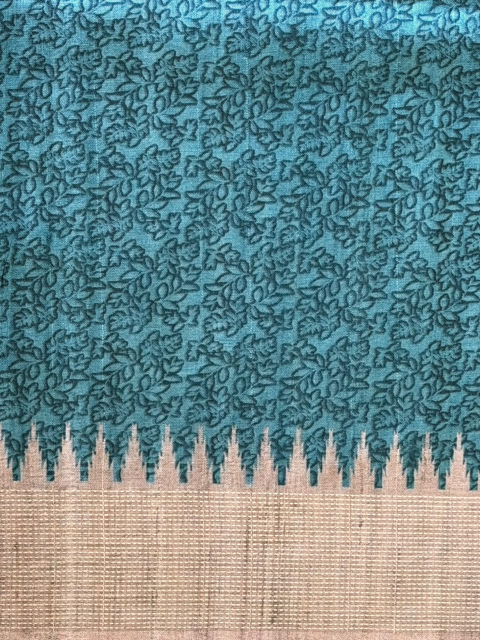 Blue Tusser saree- PBR31T4B