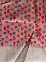 Pinkish Peach Tusser saree- PBR31T4A