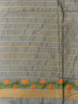 Grey Chanderi silk cotton Jamdani woven saree- PBRJ11