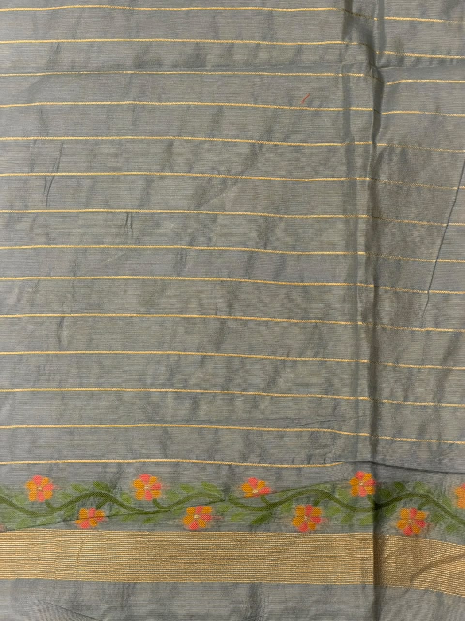 Grey Chanderi silk cotton Jamdani woven saree- PBRJ11