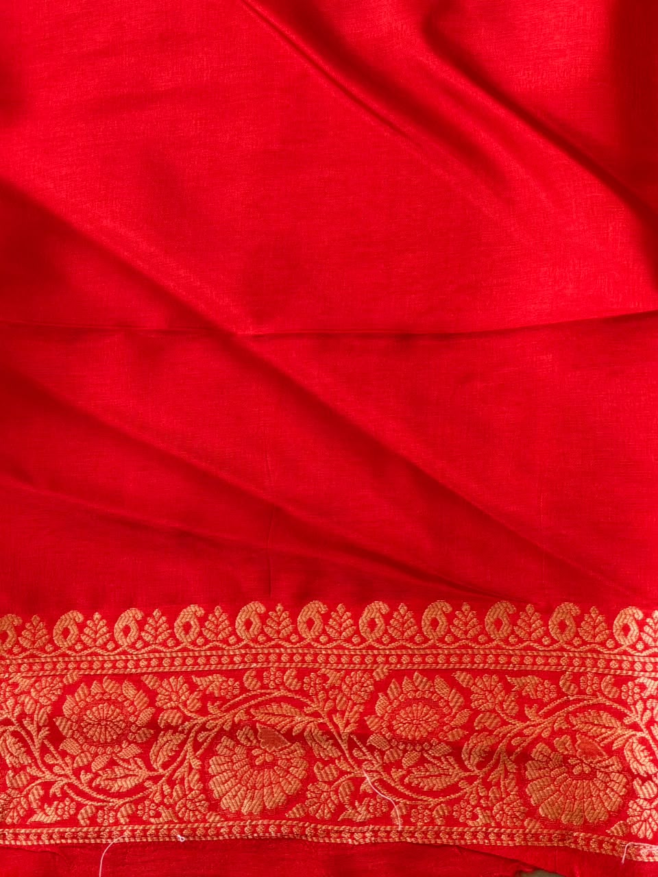 Orange Banarasi Crape silk saree - PBRHB1