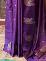 Violet Banarasi Crape silk saree - PBRHB4