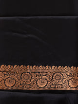 Black Banarasi Crape silk saree - PBRHB5