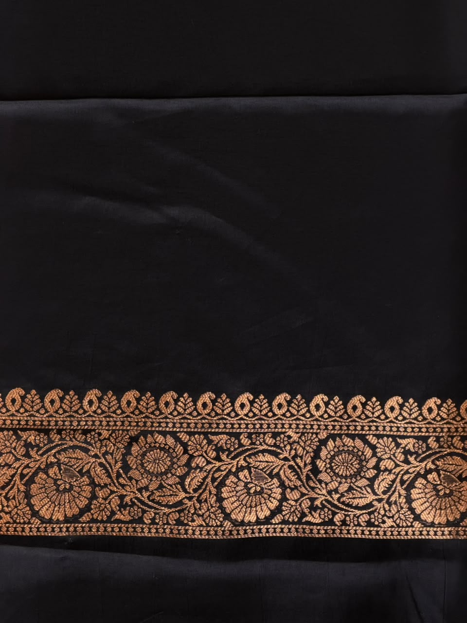 Black Banarasi Crape silk saree - PBRHB5