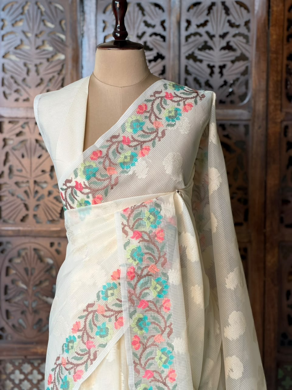 Off white Net Kotta saree - PBR64A